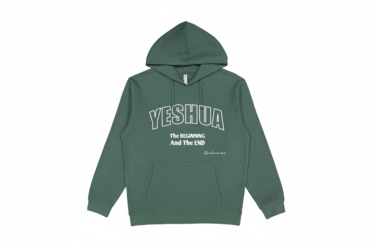 YESHUA Hoodie – “The Beginning & The End” | Unisex Fleece Pullover