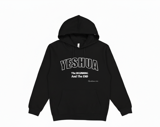 YESHUA Hoodie – “The Beginning & The End” | Unisex Fleece Pullover