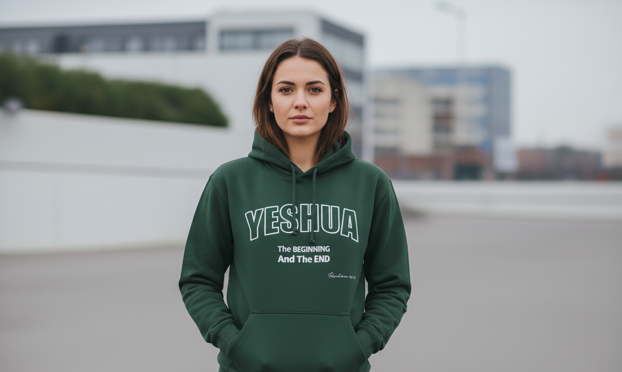 YESHUA Hoodie – “The Beginning & The End” | Unisex Fleece Pullover