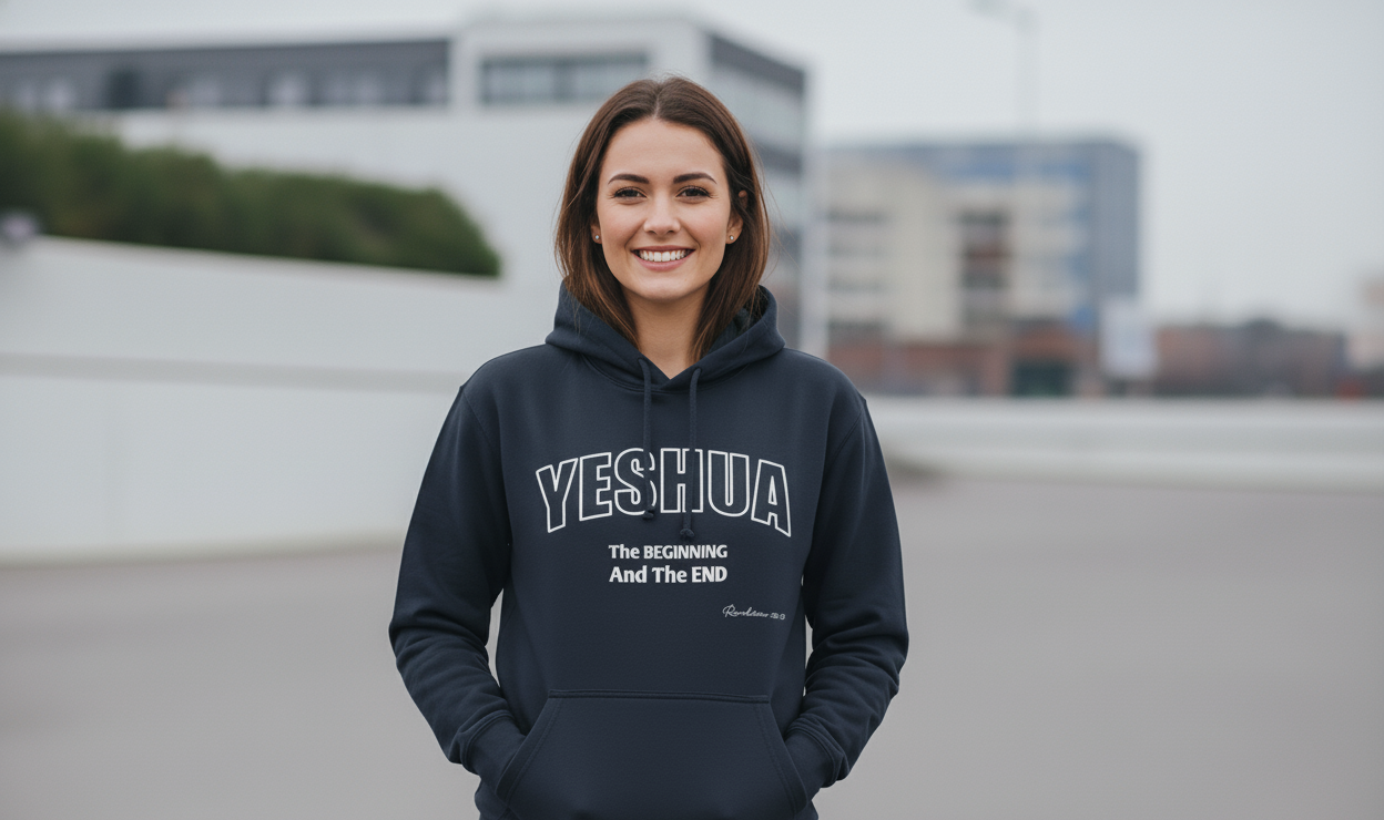 YESHUA Hoodie – “The Beginning & The End” | Unisex Fleece Pullover