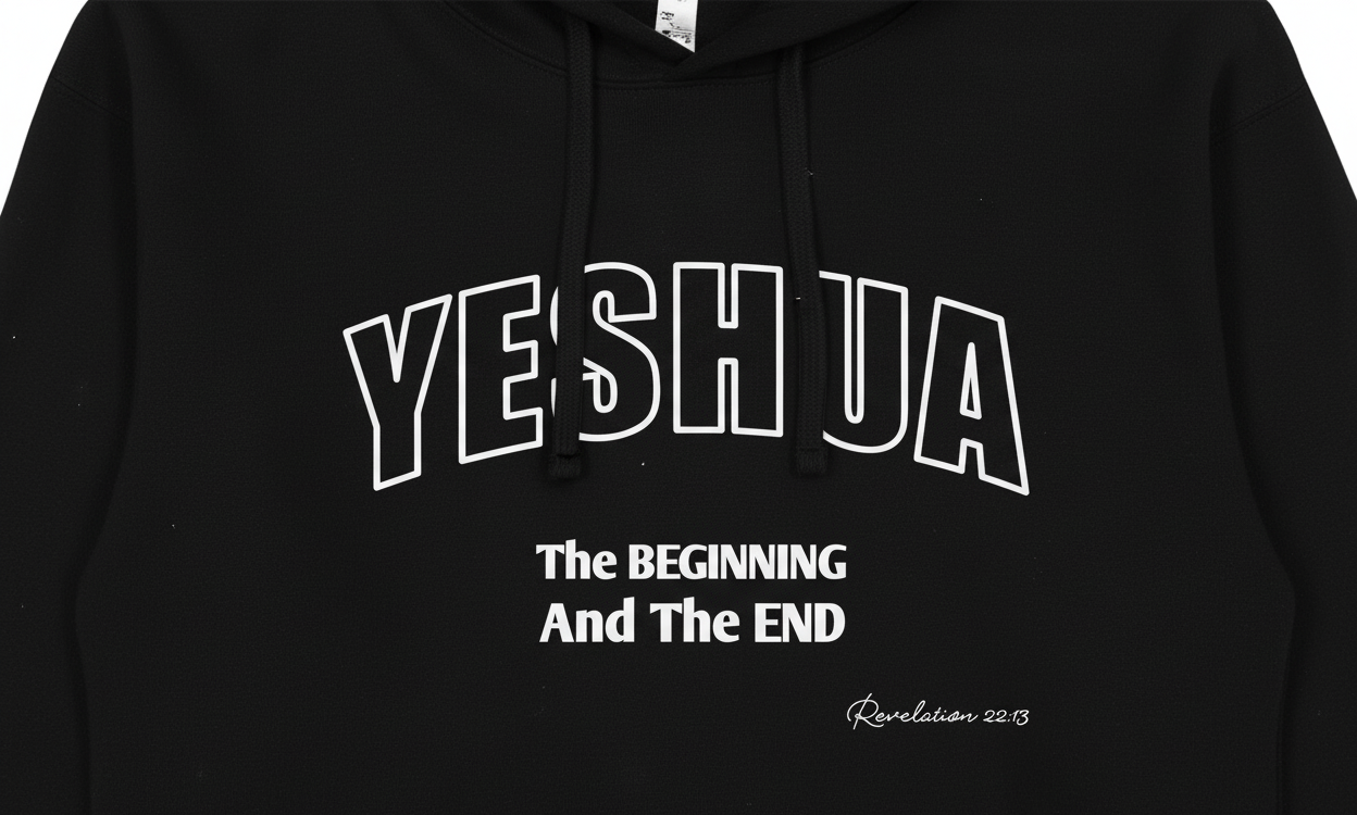 YESHUA Hoodie – “The Beginning & The End” | Unisex Fleece Pullover