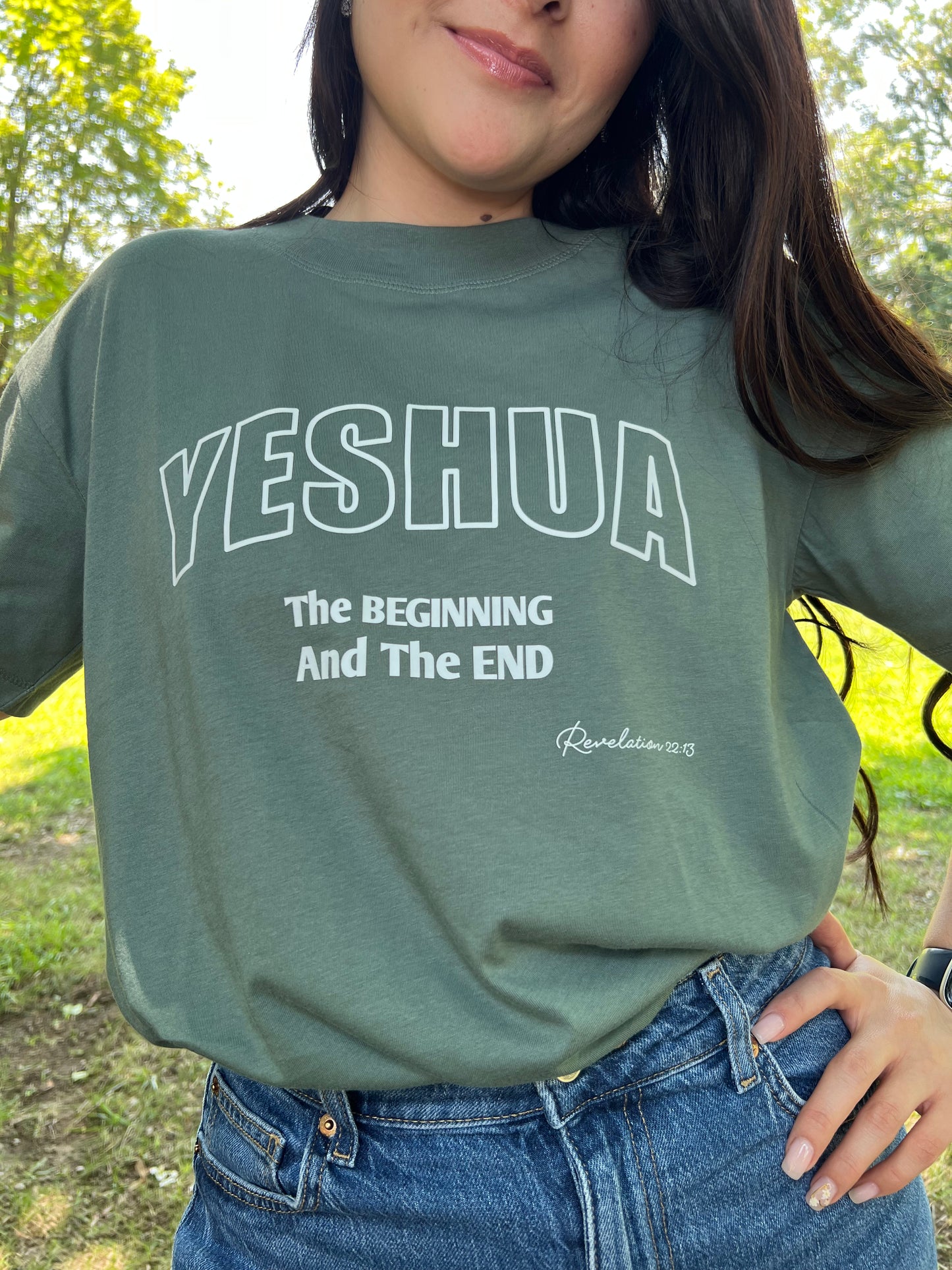 YESHUA – The Beginning & The End | Women's Loose Style Tee