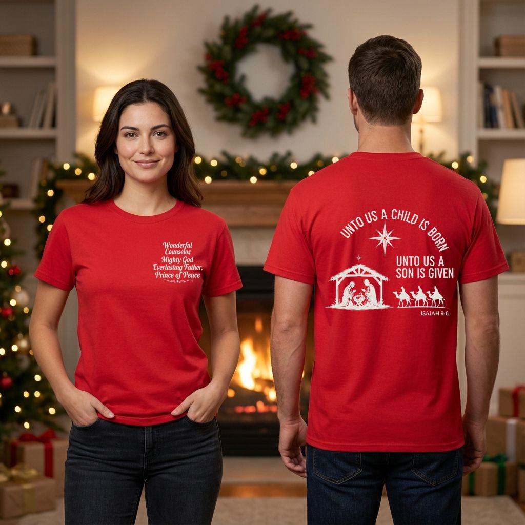 Unto Us A Child Is Born Christian Shirt – Unisex Faith Tee Isaiah 9:6