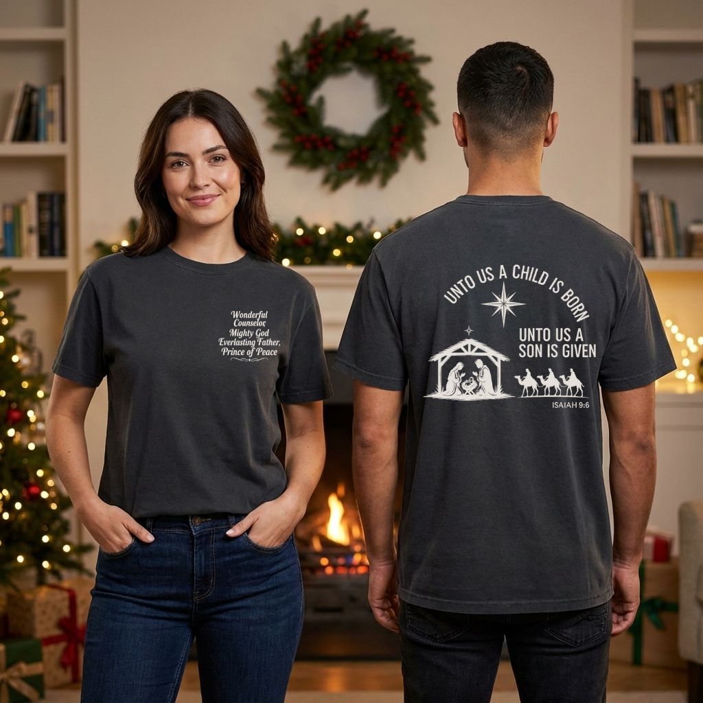 Unto Us A Child Is Born Christian Shirt – Unisex Faith Tee Isaiah 9:6