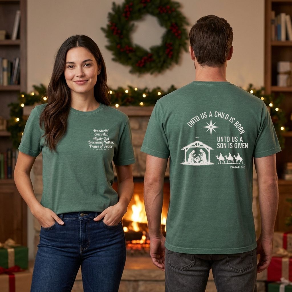 Unto Us A Child Is Born Christian Shirt – Unisex Faith Tee Isaiah 9:6